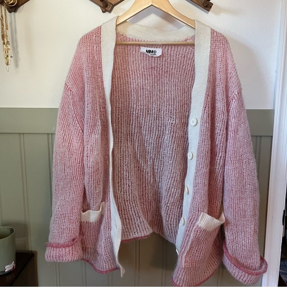 Maison Margiela Pink Mohair Button Front Cardigan Size M - Picture 2 of 7